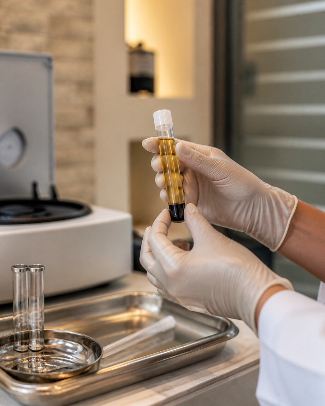 Préparation clinique d’un tube de plasma riche en plaquettes